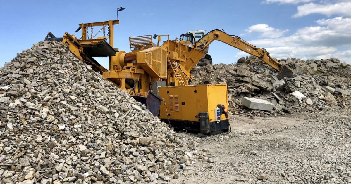Chantier de concassage à Hauconcourt en Moselle
